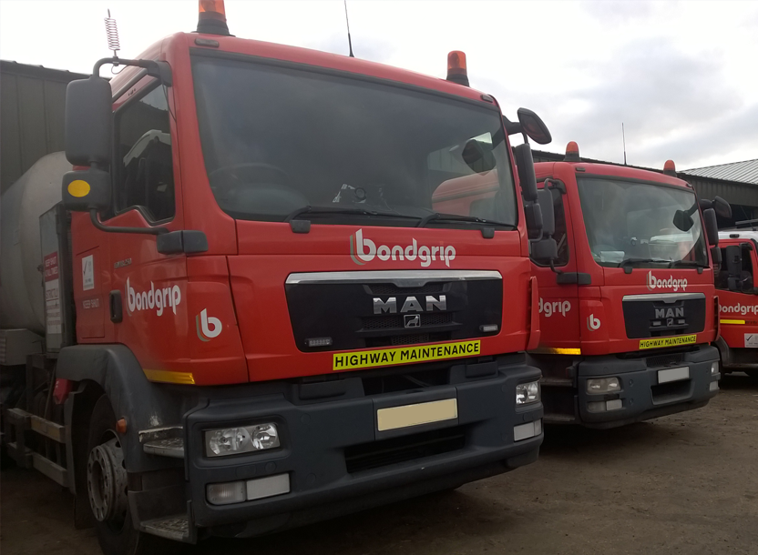 Bondcoat lorry showing bondgrip logo